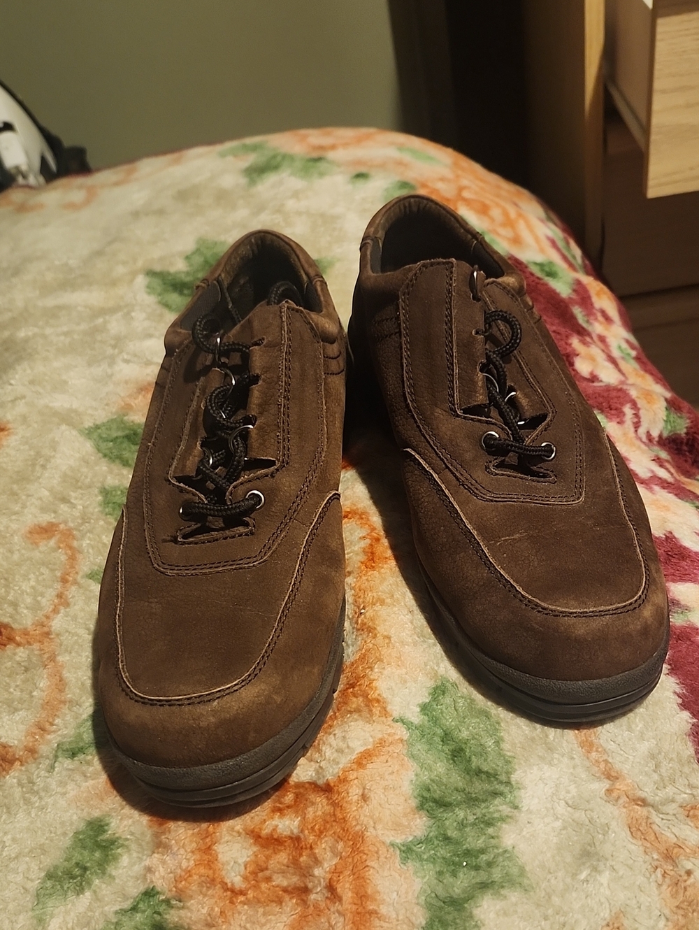 Men's Brown Arnold Palmer  Suede Casual Lace-Up Shoes Sz12w Leather Upper
